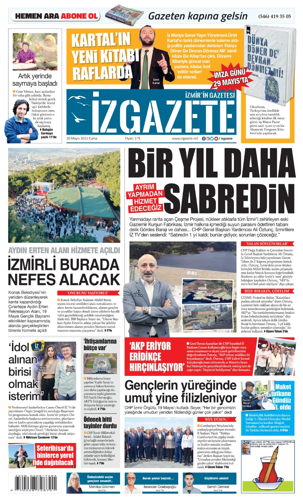 İz Gazete - İzmir'in Gazetesi - 20.05.2022 Manşeti