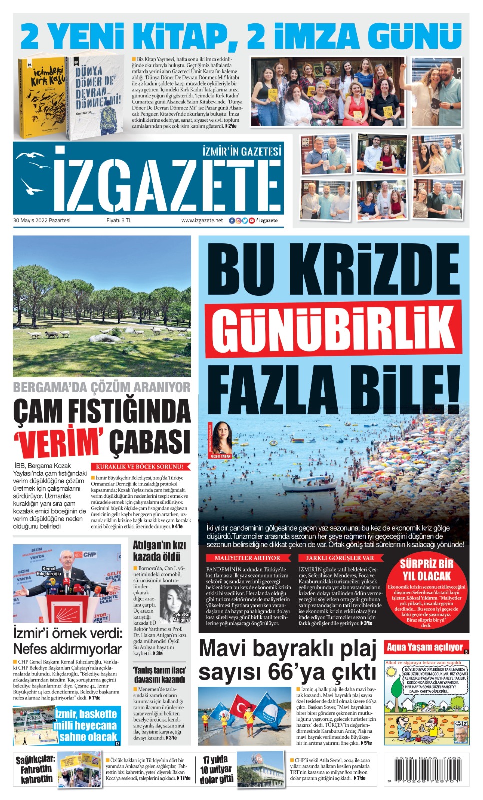 İz Gazete - İzmir'in Gazetesi - 30.05.2022 Manşeti