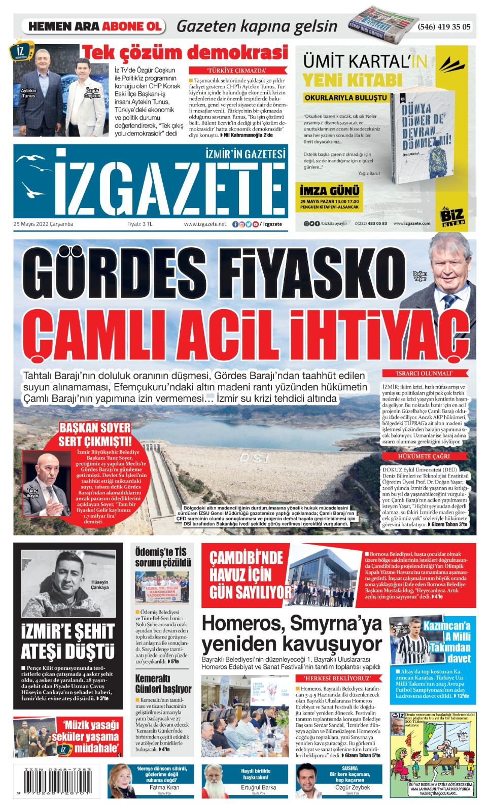 İz Gazete - İzmir'in Gazetesi - 25.05.2022 Manşeti