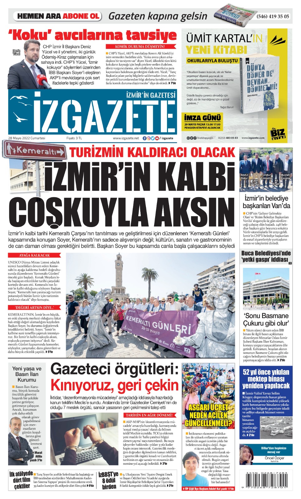 İz Gazete - İzmir'in Gazetesi - 28.05.2022 Manşeti