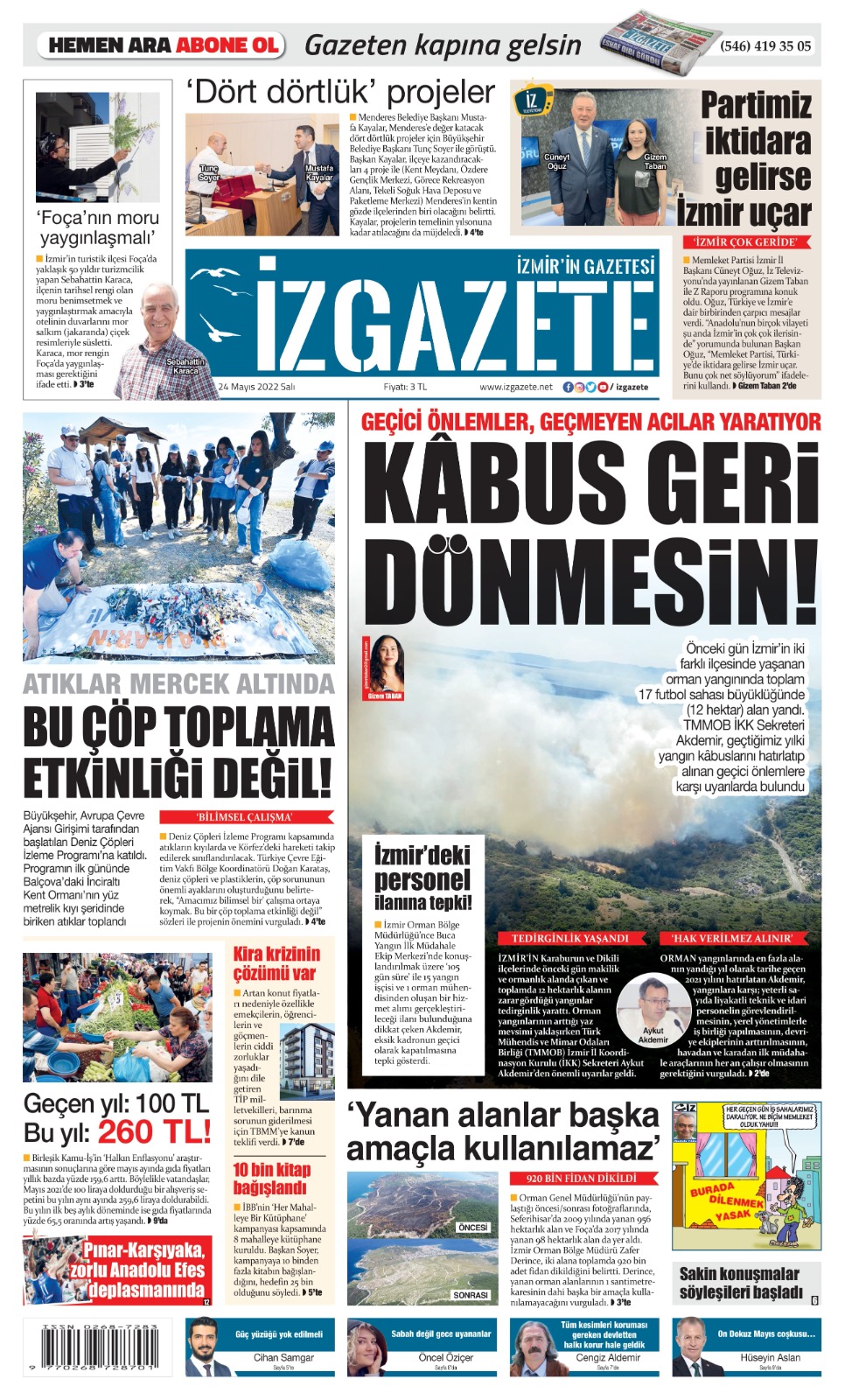 İz Gazete - İzmir'in Gazetesi - 24.05.2022 Manşeti
